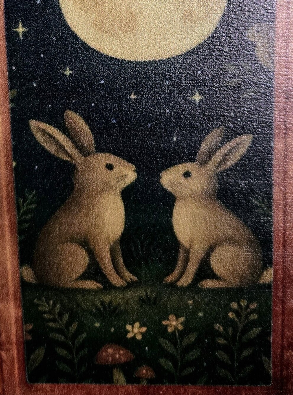 🐰🌛 New Mystical Woodland Bunny Full Moon Wooden Wall Plaque w/hardware 🐰🌛
